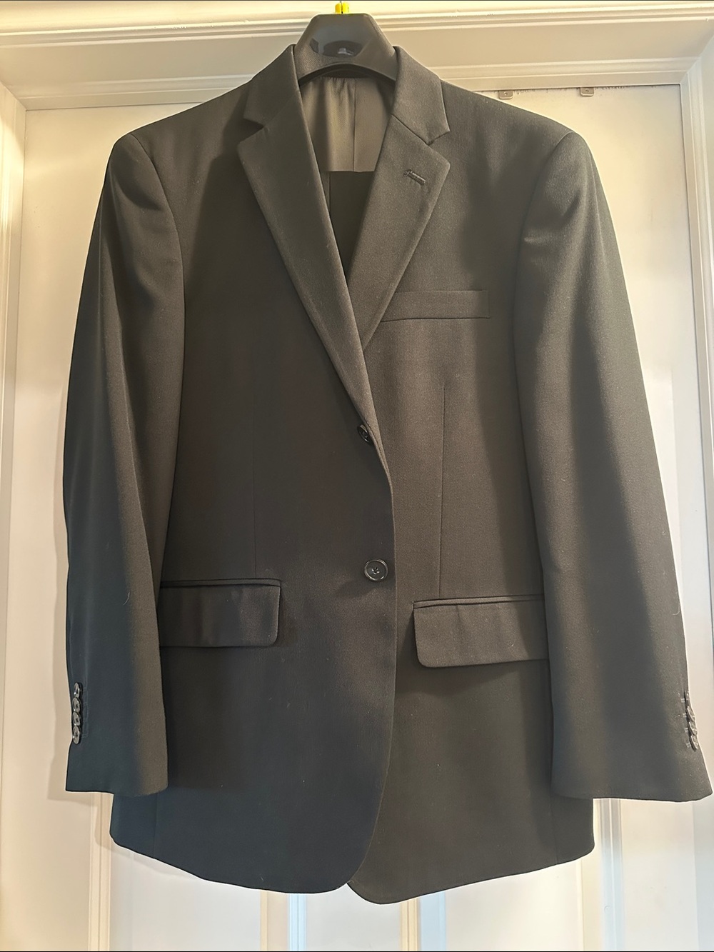 Men's Black J Ferrar Two-Piece black suit  - 38 short jacket. 30 x 32 pants.